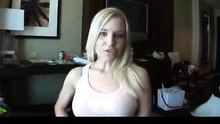 Golden-haired teen shows u how to give a tugjob