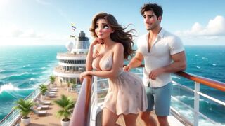 Woman And Youthful Dude Ignite Excitement After Being Shipwrecked On Tropical Island Paradise (AI generated)