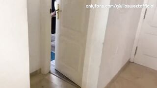 I catch the builder smelling my pants and with his hard penis in his hand
