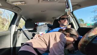 trying to keep it on the road during the time that my sexy wife blows me