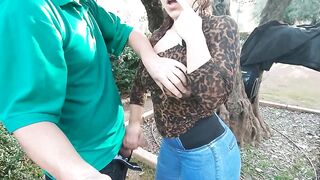 (RISKY PUBLIC) SEX AND CUM IN THE PARK, NEARLY CAUGHT