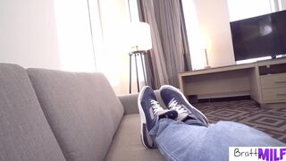 BrattyMILF - Biggest Tit Stepmom Victoria June Gets Sex Toy And Birthday Sex For Lewd Stepson