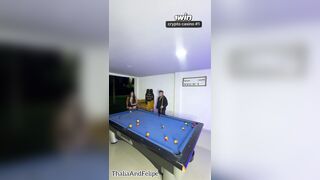 College beauty gets banged after a game of pool during the time that her boyfriend is away