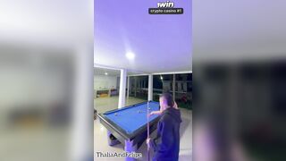 College beauty gets banged after a game of pool during the time that her boyfriend is away