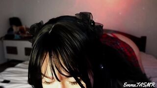 ASMR - Student angel makes u cum Juicy Licking, Sucking, Jerking u off, Countdown, Pillow Humping, 3DIO - EmmaTASMR