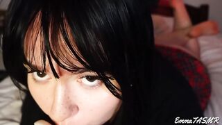 ASMR - Student angel makes u cum Juicy Licking, Sucking, Jerking u off, Countdown, Pillow Humping, 3DIO - EmmaTASMR
