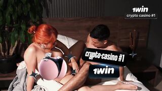 Shhh! Don't talk - Breasty stepsister secretly enters her pumped up stepbrother's room
