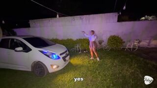 A lost virginal gal is rescued by old Uber driver and that guy cums in her throat / ALIX VLOGS - DR POV