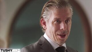 TUSHY Blond sweetheart Scarlett has anal enjoyment with her boss
