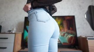 Jeans Facesitting POV! Flawless Booty Teasing JOI