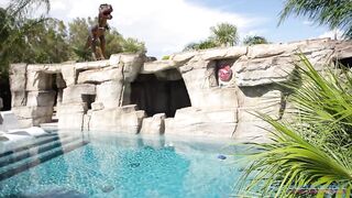 SheHerGirls - Kitana Montana Get's shemale Large Penis Surprise From Breathtaking Pool Angel Eva Maxim