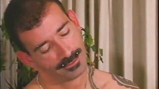 Bi sexual tattooed pierced boy and youthful golden-haired bang pumped up chap