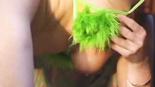 Beautiful brunette hair playgirl fingers her vagina outdoors