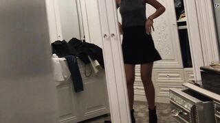 My wife dancing while me recording her hidden