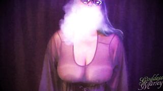 Sheer Ebony Smokin' - big beautiful woman Dominant-bitch, Smokin' Fetish, Large Bazookas