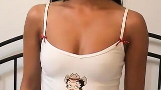 Cute Bruentte Honey with Merry Breasts Lacey Like to Enjoyment Herself