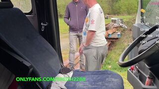 Inside a truck at a rest area – spontaneous homo meeting