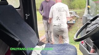 Inside a truck at a rest area – spontaneous homo meeting