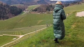 Aged Golden-haired Wife Enjoys Sex After Walk