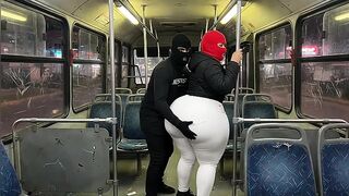Large Booty Lalin girl in Taut White Panties on the Bus Ends in White Strap