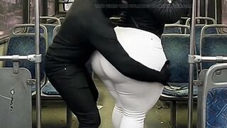 Large Booty Lalin girl in Taut White Panties on the Bus Ends in White Strap