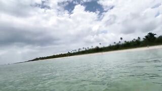 This guy pumped jizz and sea water into her butt. Salty anal creampie in front of everybody