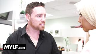 Mylf - Boss Slut Bridgette B Gets Her Giant Bazookas And Taut Vagina Screwed In Front Of The Customers