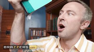 BRAZZERS - Angela White’s Library Visit Leads To A Noisy Trio With Kendra Sunderland And Rocket