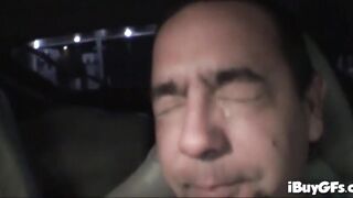 Riley Evans doxy sucks knob in moving car