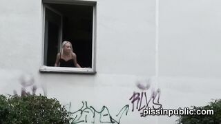 Hopeless angels are pissing in front of their neighbours abode