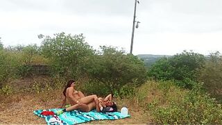 Lesbo camping journey with breasty stepmother and curvy stepdaughter