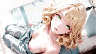 Instant Hard-On! Golden-haired Uniform Schoolgirl Oiled Undressed Soaked Deepthroat to Climax