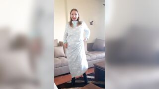 Sexy Breasty mother I'd like to fuck in Hawt Underware, Ebony Nylons and High Heels Shoes