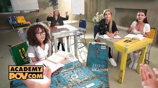 POV - Wang hungry student strumpets Veronica Leal, Sybil, Zlata Shine and Geisha Kyd get busy in POV