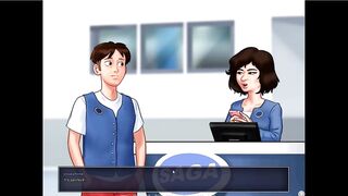 Summertime saga - Josephine gave Johannes a oral-job behind the counter ... Johannes drilled Tina