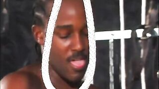 Ebony stud screwing an black cheerleader with short golden-haired hair