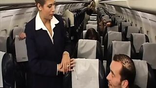 Hot flight attendant rides passenger's weenie after the flight