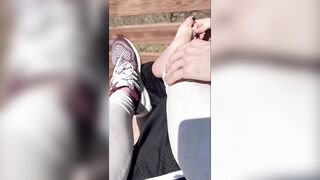 Spontaneous Outdoor Foot Massage & Teasing!