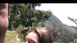 Snatch licking cunt fingering masturbating in the garden