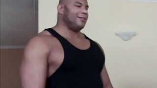 Tiny black teen fucked by beefcake