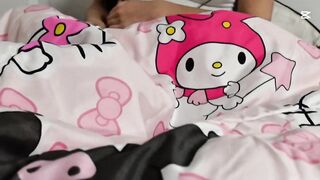 I catch my stepsister secretly masturbating underneath the covers