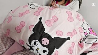 I catch my stepsister secretly masturbating underneath the covers