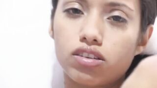 Latin babe teen masturbates in solo scene