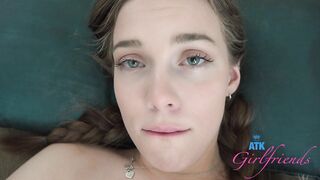 Pigtailed amateur Venus Vixen creams from getting eaten, sucks wang and gets drilled hard POV