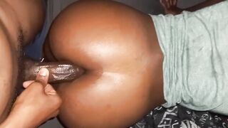 Black Tiny Teen Has Her first Anal Sex, Butt To Vagina.