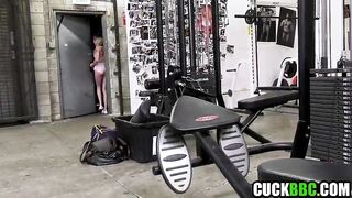 Pervy Cuckold Watching Teen Screwed By BBC In Gym