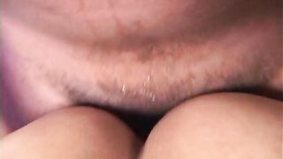 Chubby ebony woman plays with her snatch in advance of getting drilled unfathomable by a excited chap