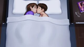 Stepson enters his stepmother's couch at night, they are so in love that they indulge in excitement - summertime saga