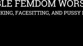 Double Femdom Worship: Twat Licking, Facesitting, and Twat Fisting Session with a Wrapped Thrall