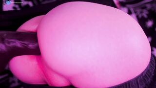 Bent Over Squishy Trans Beauty Pounded By Large Toy